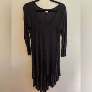 Black High Low Long Sleeve Dress